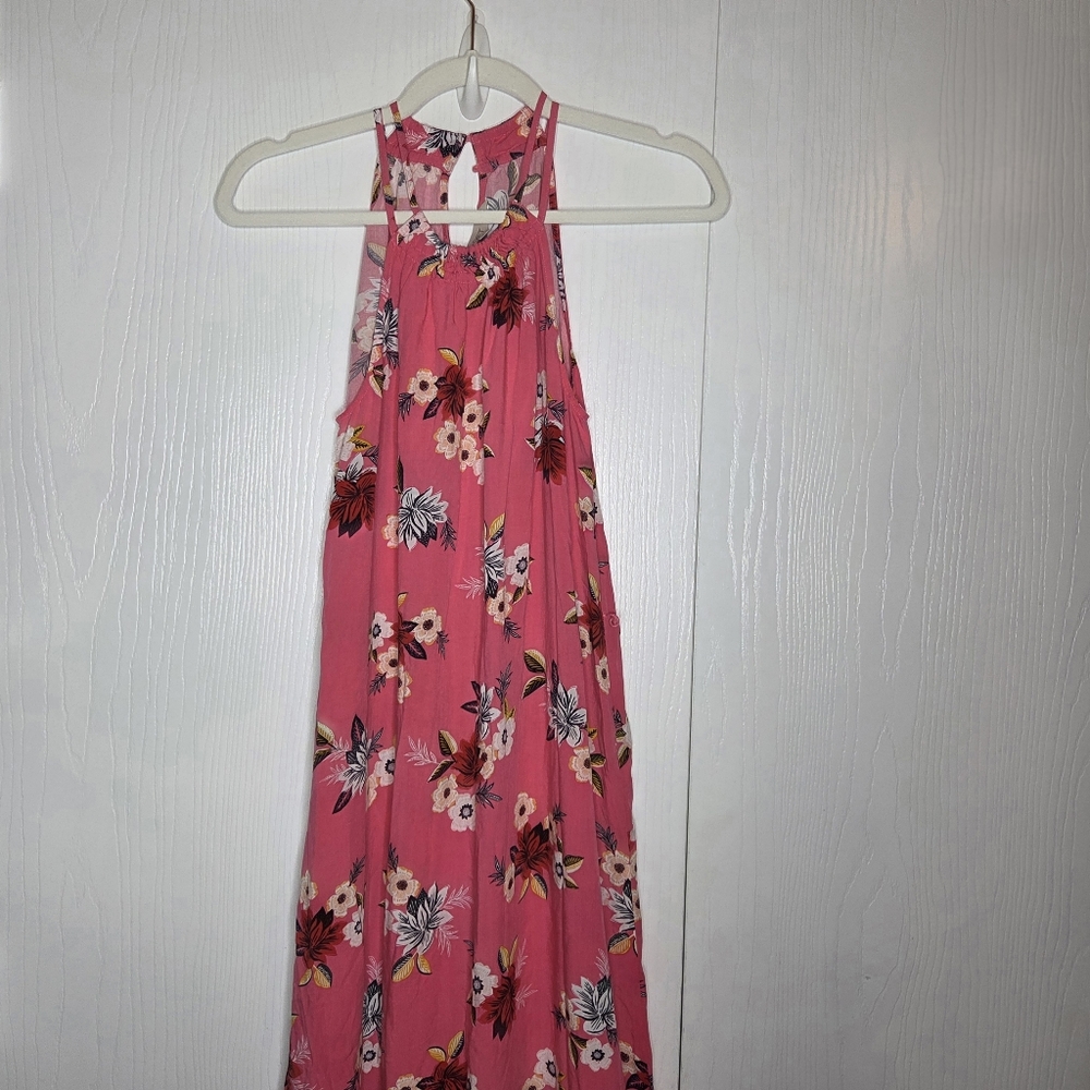 LOFT Floral Halter Maxi Dress Size S Romantic Cottagecore Garden Party